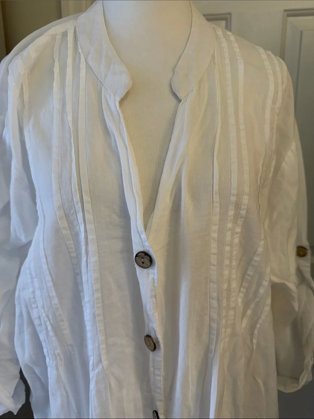 Club Z Collection White Button-Front Lightweight Tunic Sz 3x